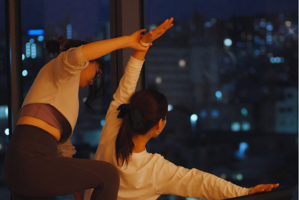 夜景がきれいなマシンピラティススタジオ